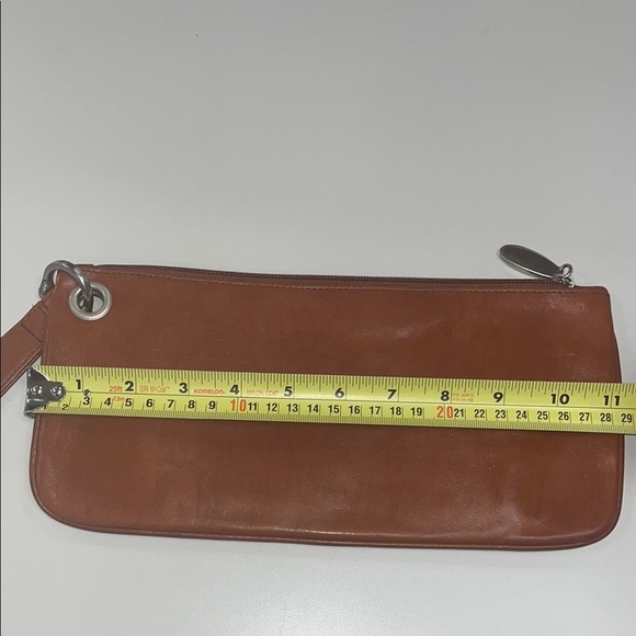 J Jill Brown Leather Wristlet Clutch/ one size preowned - Picture 7 of 11